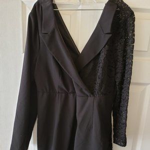 Lace Criss-Cross Dress - Black